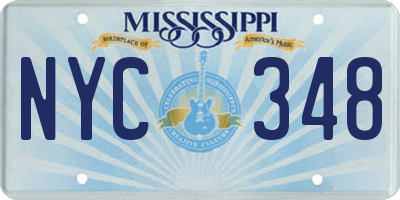 MS license plate NYC348