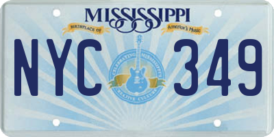 MS license plate NYC349