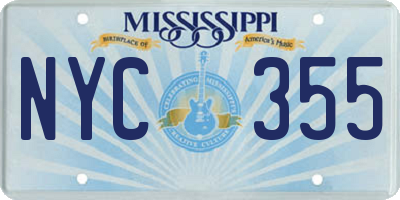 MS license plate NYC355