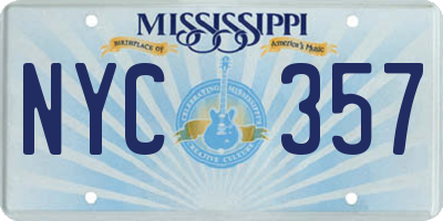 MS license plate NYC357