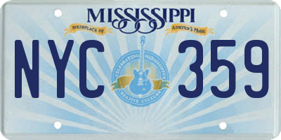 MS license plate NYC359