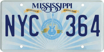 MS license plate NYC364