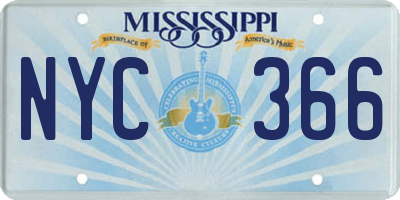 MS license plate NYC366