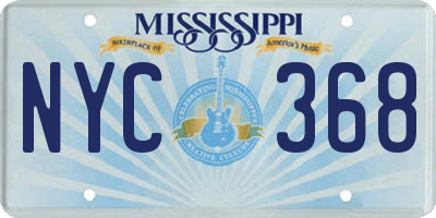 MS license plate NYC368