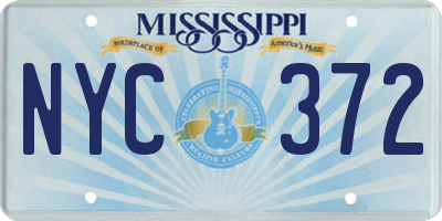 MS license plate NYC372