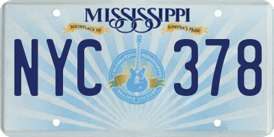 MS license plate NYC378