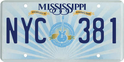 MS license plate NYC381