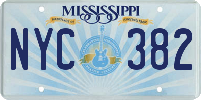 MS license plate NYC382