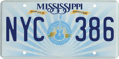 MS license plate NYC386