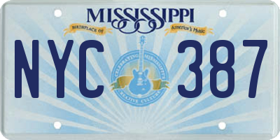 MS license plate NYC387