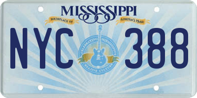 MS license plate NYC388