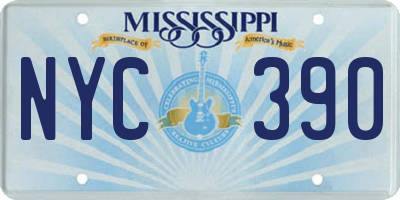 MS license plate NYC390