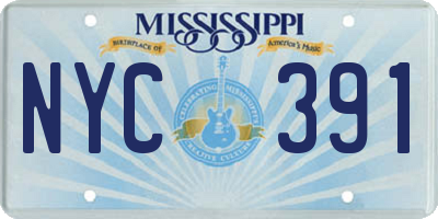 MS license plate NYC391