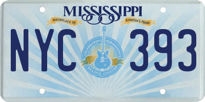MS license plate NYC393