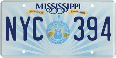 MS license plate NYC394