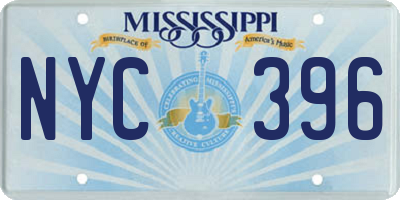 MS license plate NYC396