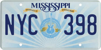 MS license plate NYC398