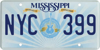 MS license plate NYC399