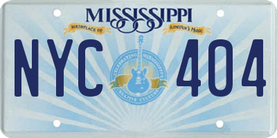 MS license plate NYC404