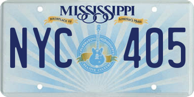 MS license plate NYC405