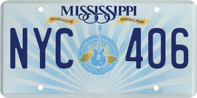 MS license plate NYC406