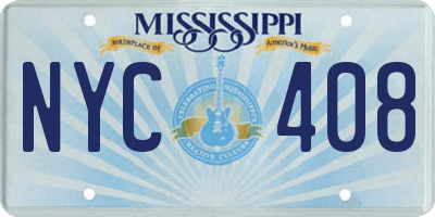 MS license plate NYC408