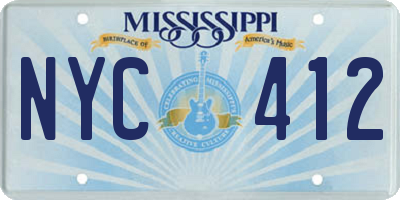 MS license plate NYC412