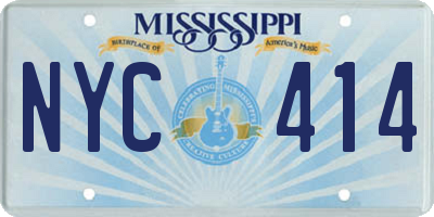 MS license plate NYC414