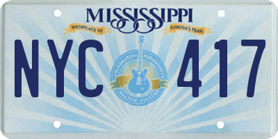 MS license plate NYC417