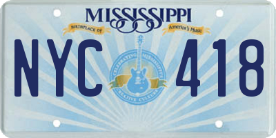 MS license plate NYC418