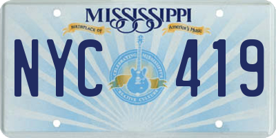 MS license plate NYC419