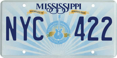 MS license plate NYC422