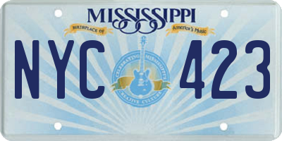 MS license plate NYC423