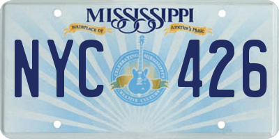MS license plate NYC426