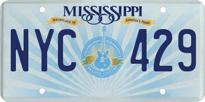 MS license plate NYC429
