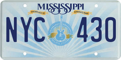 MS license plate NYC430