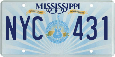 MS license plate NYC431