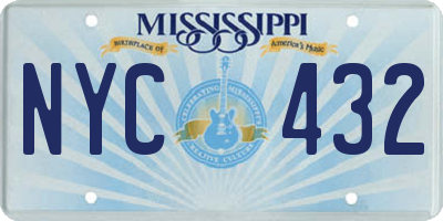 MS license plate NYC432