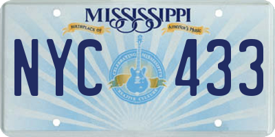 MS license plate NYC433