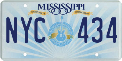 MS license plate NYC434