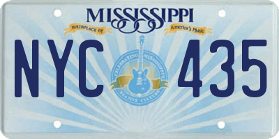 MS license plate NYC435