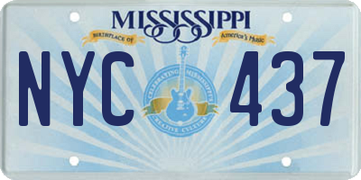 MS license plate NYC437