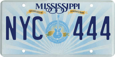 MS license plate NYC444
