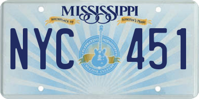 MS license plate NYC451