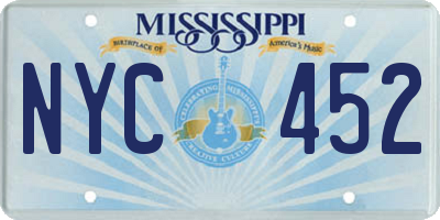 MS license plate NYC452