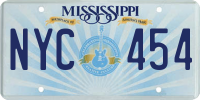 MS license plate NYC454