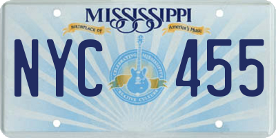 MS license plate NYC455