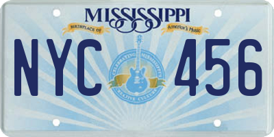MS license plate NYC456