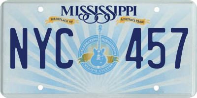 MS license plate NYC457
