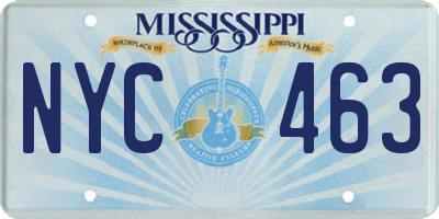 MS license plate NYC463